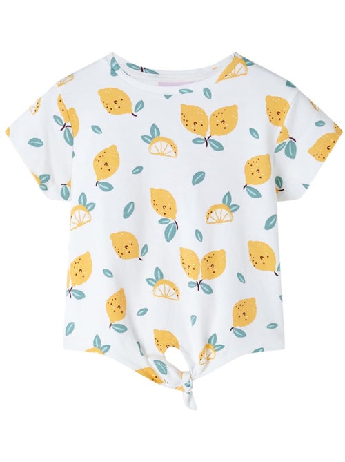 T-shirt coton enfant citron imprimé à ourlet noué - vidaxl - Kiabi T-shirt coton enfant citron imprimé à ourlet noué - vidaxl - Kiabi