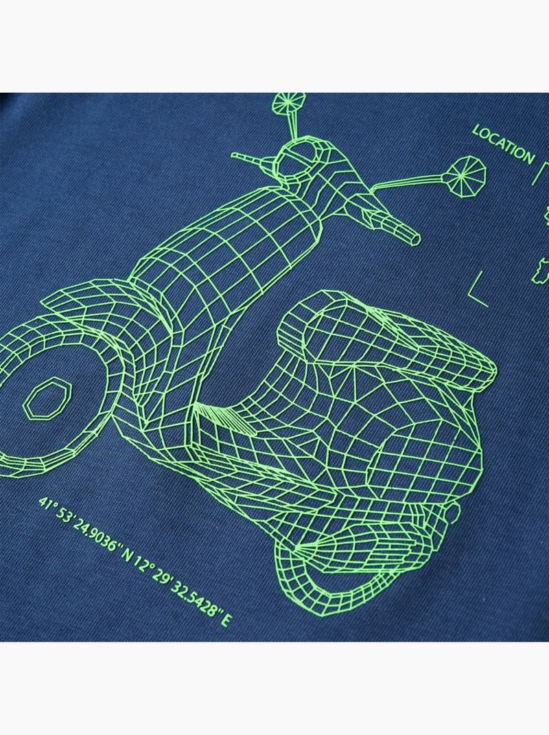 T-shirt coton enfant imprimé scooter - vidaxl Bleu - Kiabi