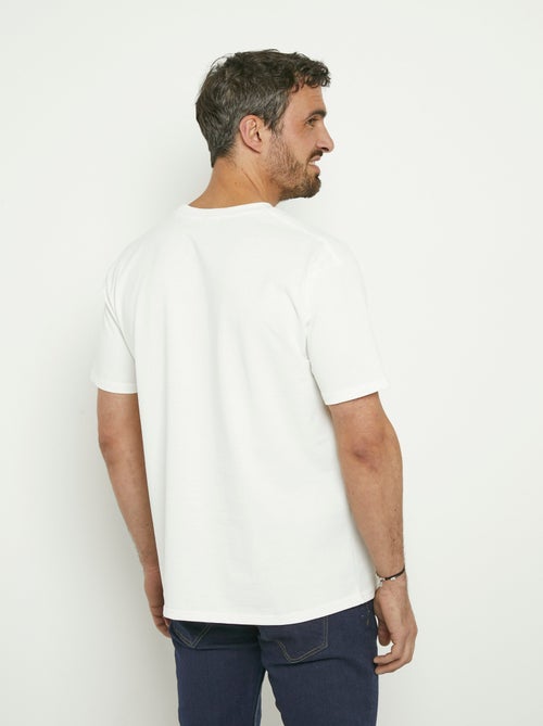 T-shirt coton épais, broderie graphique - Kiabi