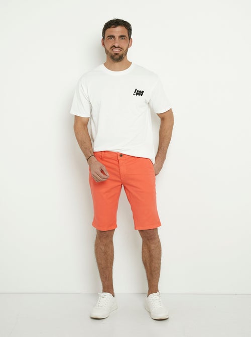 T-shirt coton épais, broderie poitrine - Kiabi