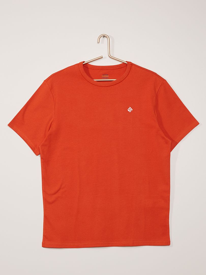 T-shirt coton épais orange - Kiabi