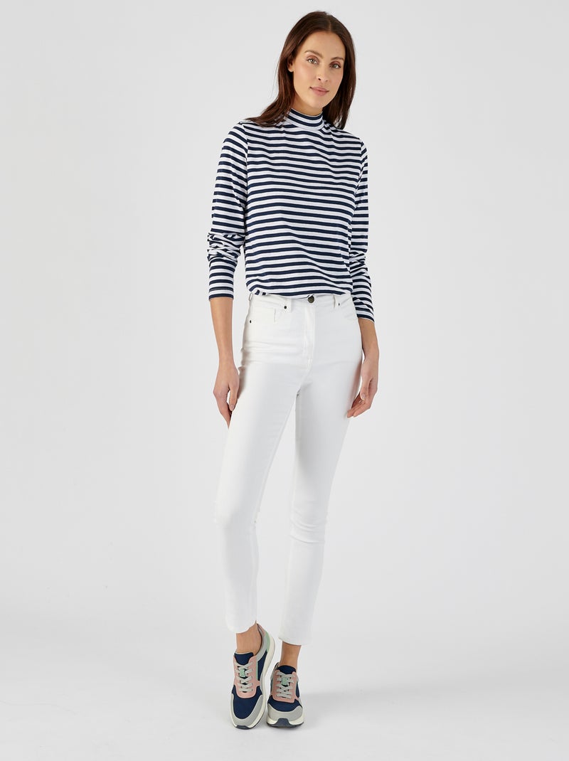T-shirt coton flammé - Damart Bleu marine - Kiabi