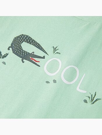 T-shirt coton imprimé crocodile clair coupe classique - vidaxl