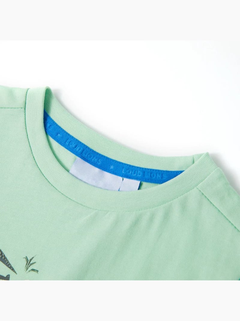 T-shirt coton imprimé crocodile clair coupe classique - vidaxl Vert - Kiabi