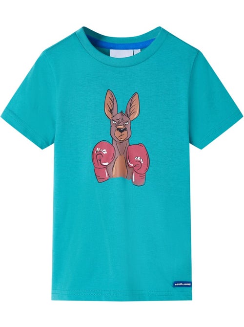 T-shirt coton imprimé kangourou gants de boxe manches courtes - vidaxl - Kiabi