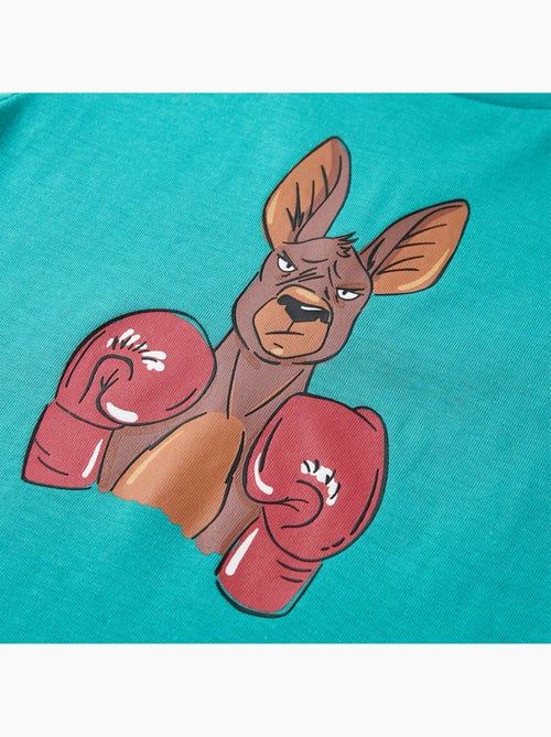 T-shirt coton imprimé kangourou gants de boxe manches courtes - vidaxl - Kiabi