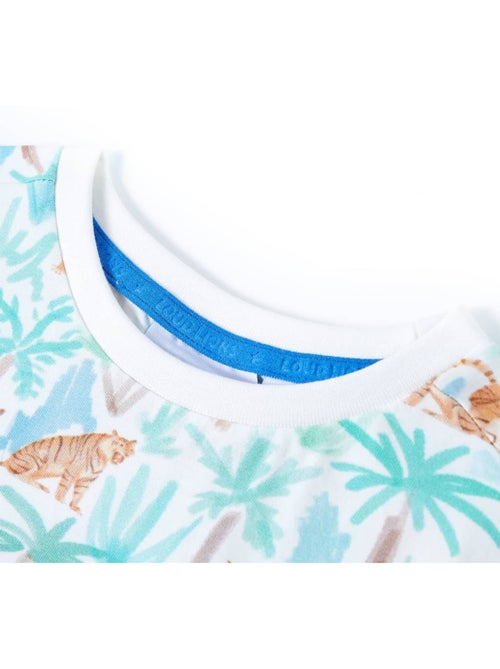 T-shirt coton imprimé tigre all-over col rond manches courtes - vidaxl - Kiabi