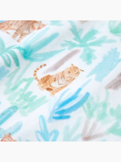 T-shirt coton imprimé tigre all-over col rond manches courtes - vidaxl - Kiabi