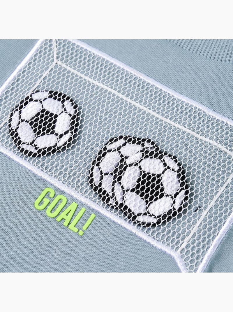 T-shirt coton manches courtes col rond goal! - vidaxl Bleu - Kiabi