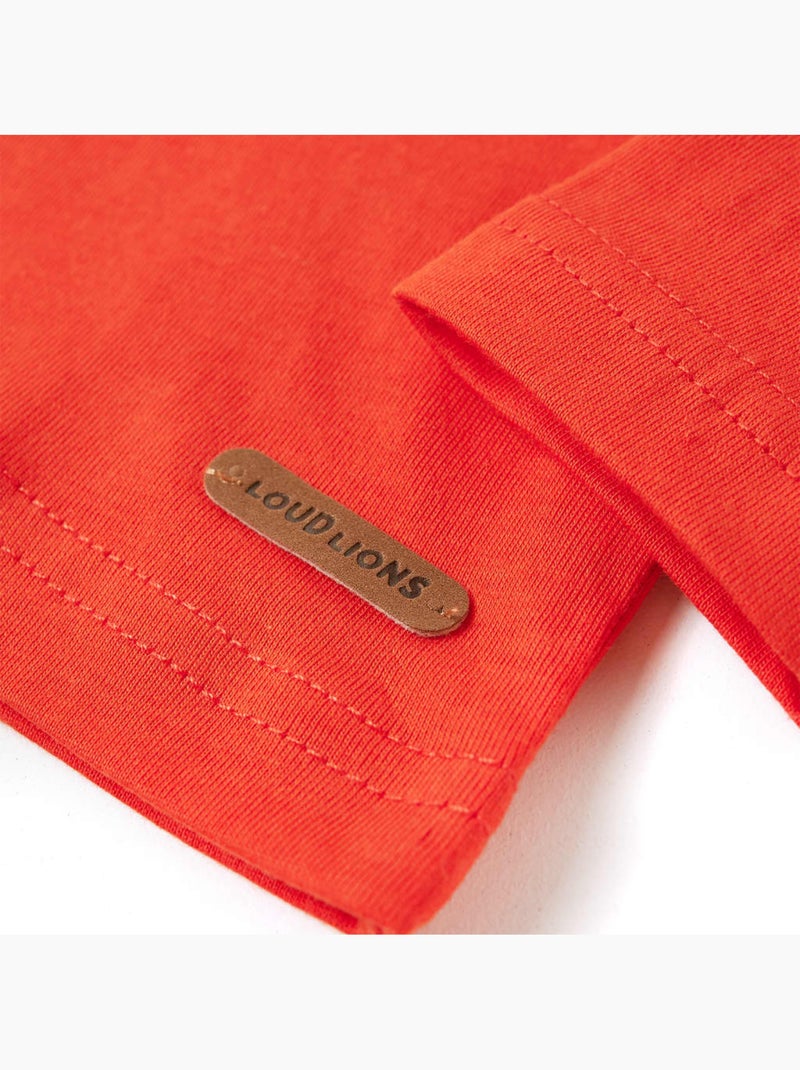 T-shirt coton manches courtes col rond goal! - vidaxl Orange - Kiabi