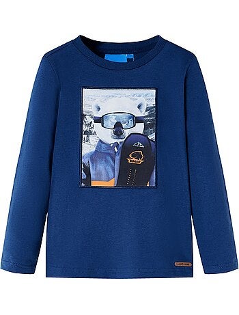 T-shirt coton manches courtes col rond imprimé panda - vidaxl
