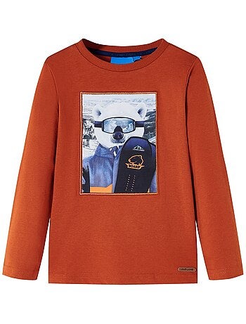T-shirt coton manches courtes col rond imprimé panda - vidaxl