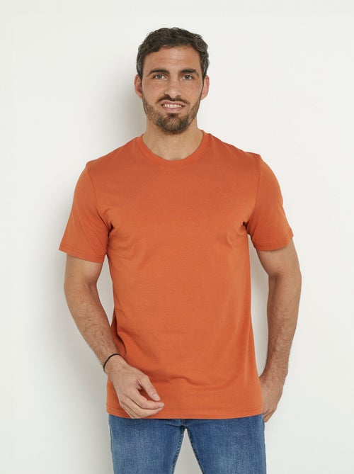 T-shirt coton manches courtes col rond - Kiabi