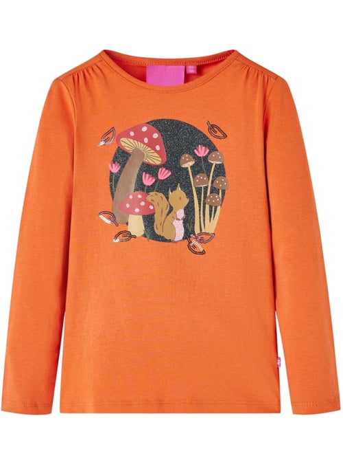 T-shirt coton manches courtes imprimé champignons poitrine - vidaxl - Kiabi