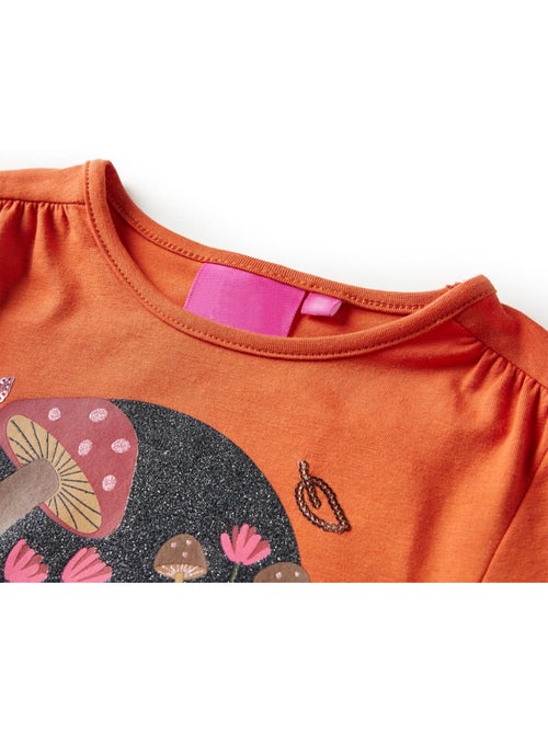 T-shirt coton manches courtes imprimé champignons poitrine - vidaxl - Kiabi