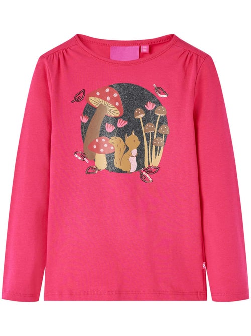 T-shirt coton manches courtes imprimé champignons poitrine - vidaxl - Kiabi