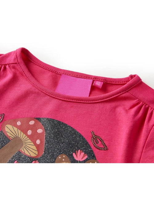 T-shirt coton manches courtes imprimé champignons poitrine - vidaxl - Kiabi