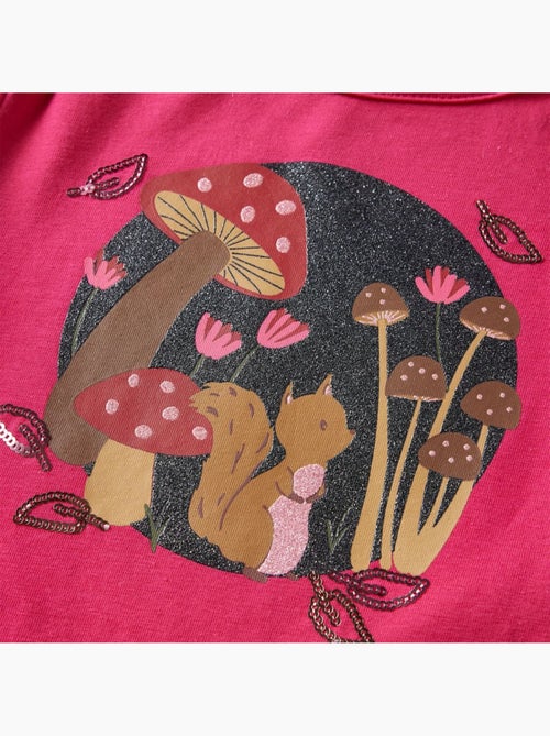 T-shirt coton manches courtes imprimé champignons poitrine - vidaxl - Kiabi