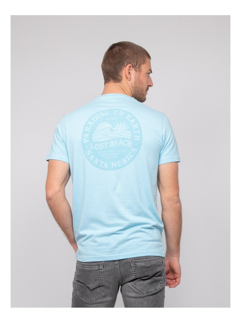 T-shirt coton motifs NALIBIL Bleu ciel - Kiabi