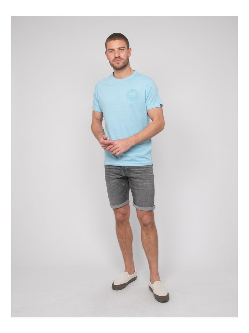 T-shirt coton motifs NALIBIL Bleu ciel - Kiabi