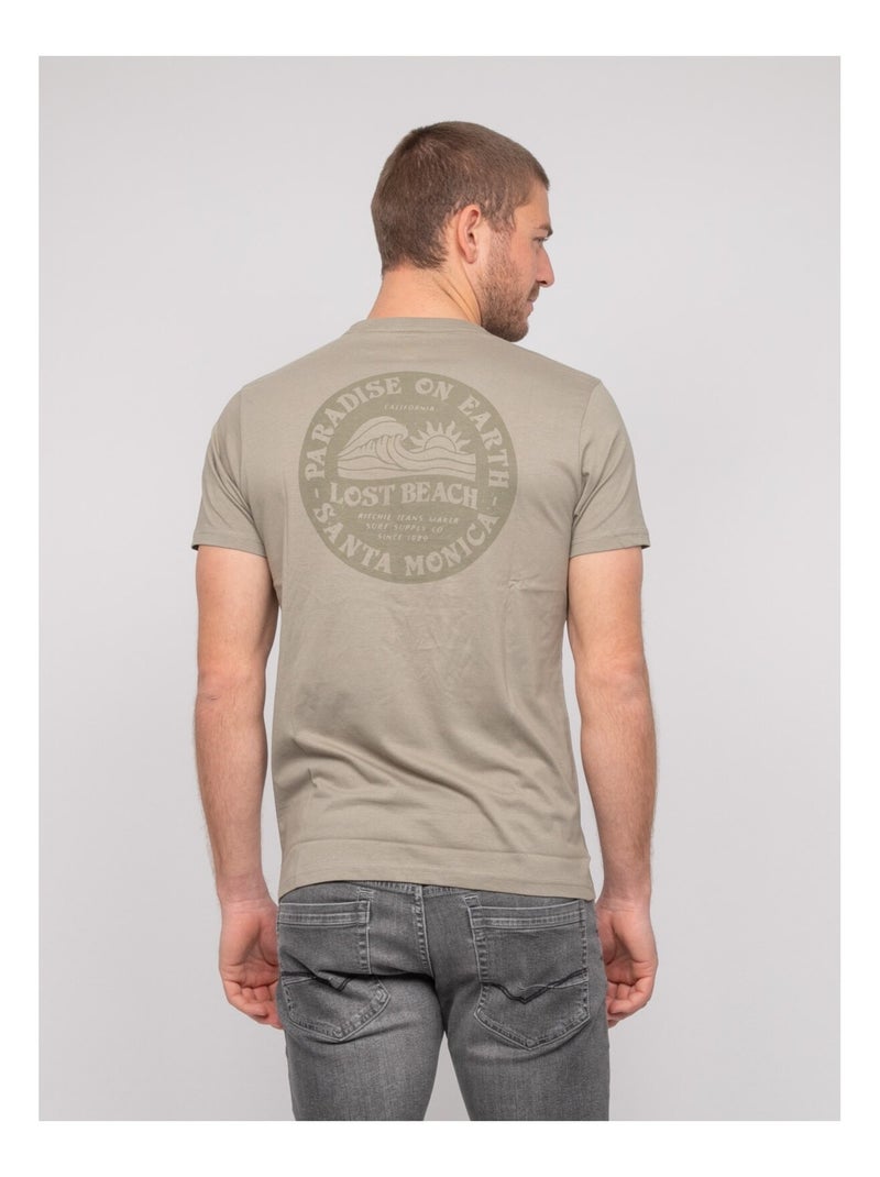 T-shirt coton motifs NALIBIL Kaki - Kiabi