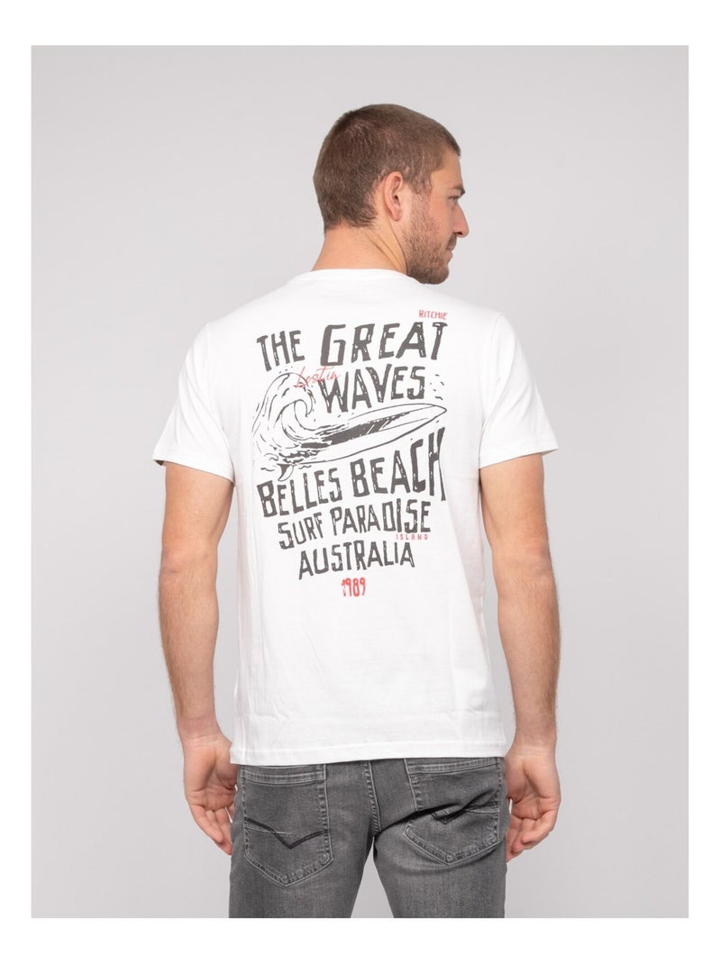 T-shirt coton motifs NARNAGE Ecru - Kiabi