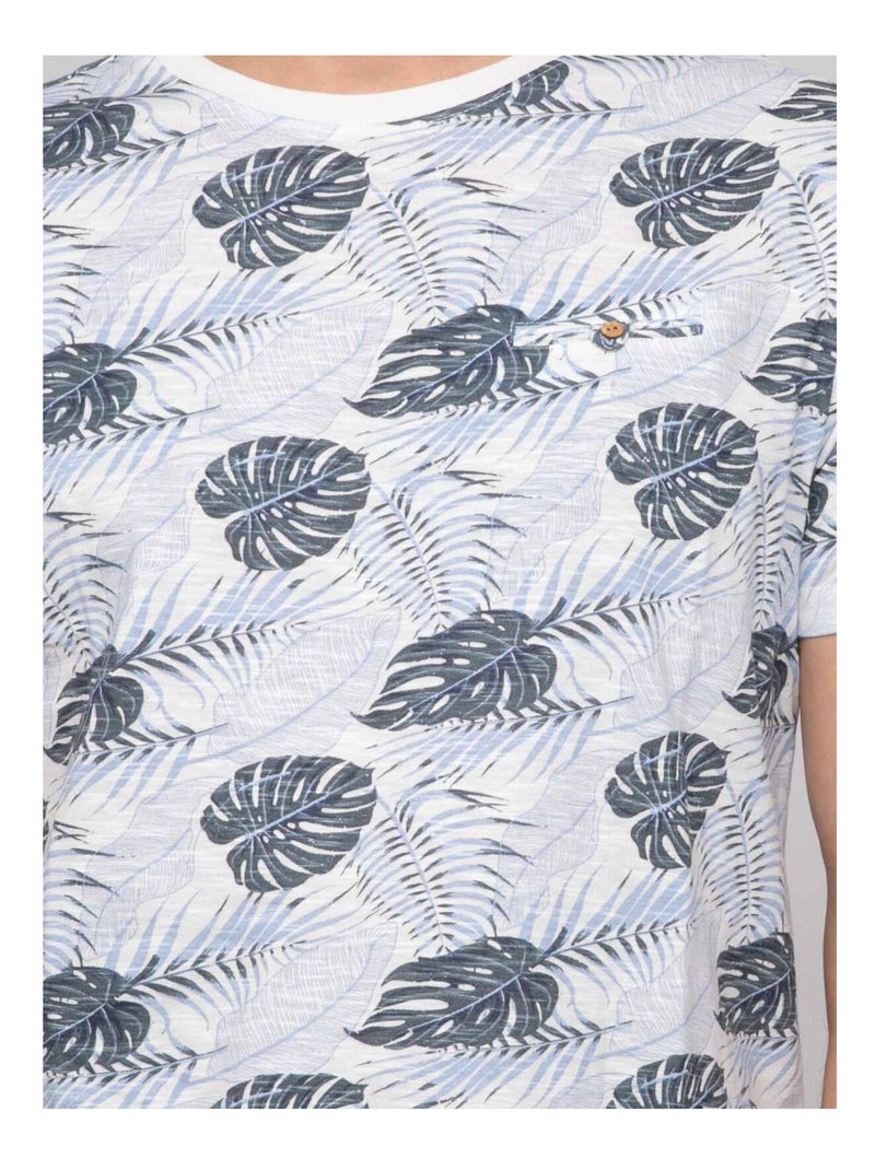T-shirt coton motifs narotiness Bleu - Kiabi