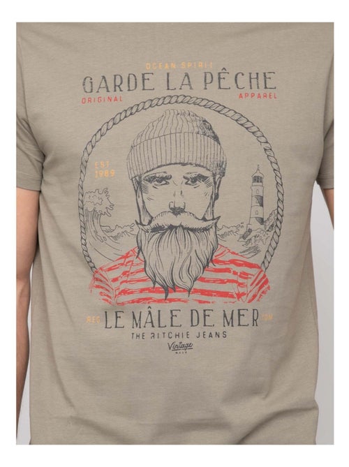 T-shirt coton motifs NAVIROL - Kiabi