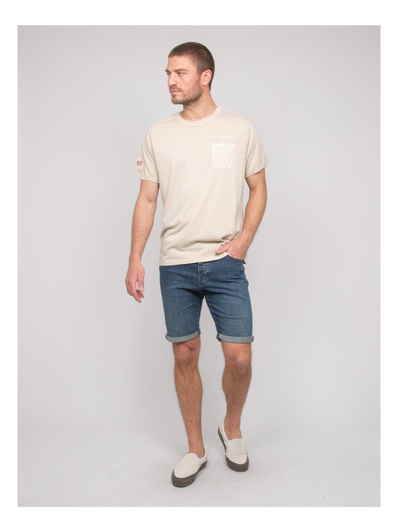 T-shirt coton motifs NAVOJOB Beige - Kiabi