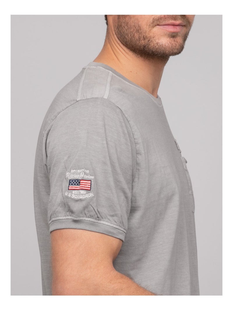 T-shirt coton motifs NAVOJOB Gris - Kiabi