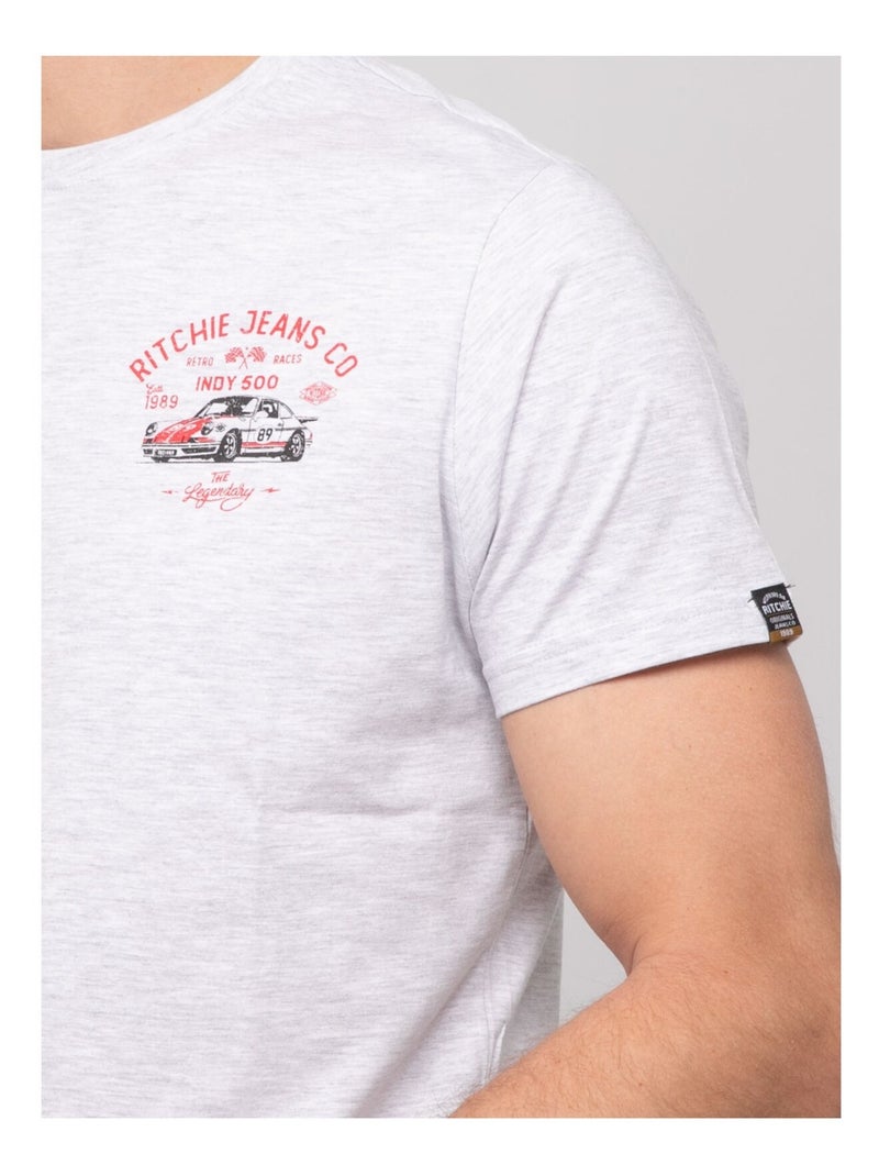 T-shirt coton motifs NEROLMA Blanc - Kiabi