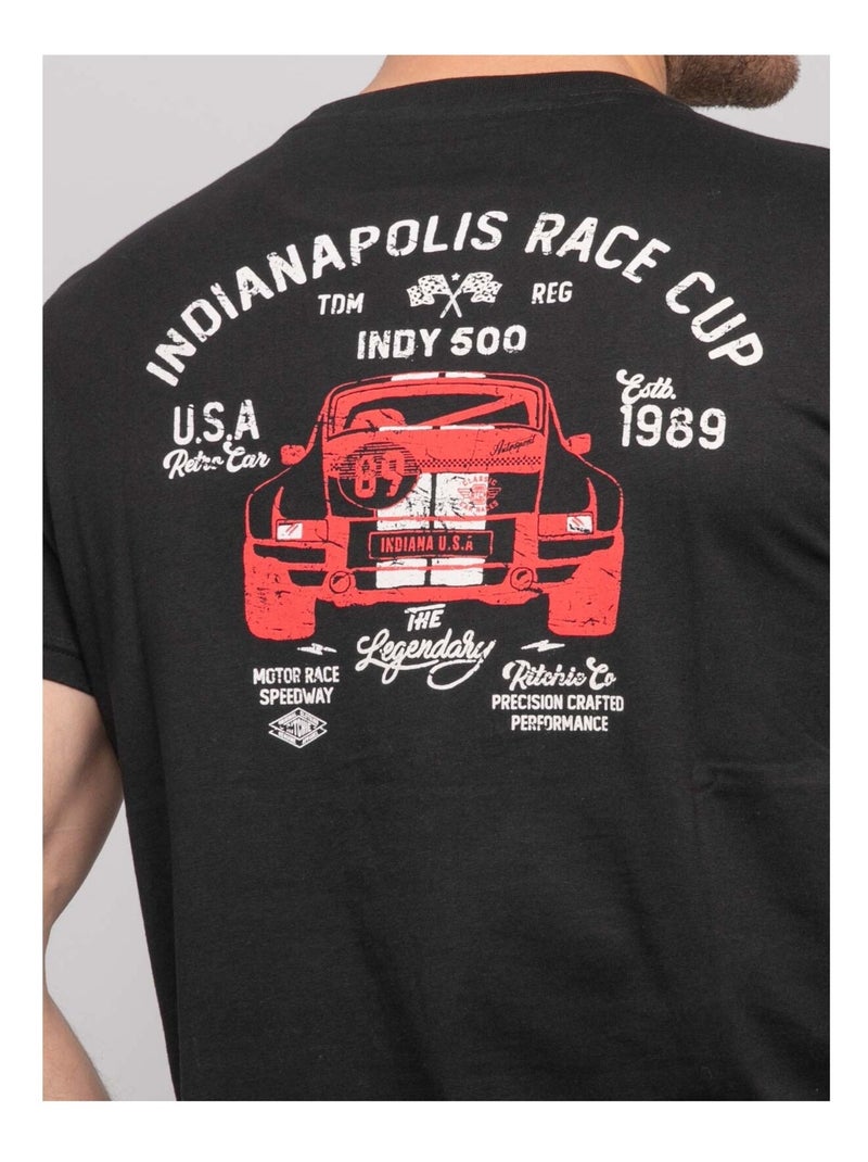 T-shirt coton motifs NEROLMA Noir - Kiabi