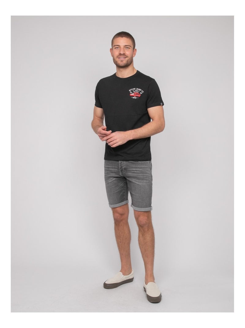 T-shirt coton motifs NEROLMA Noir - Kiabi