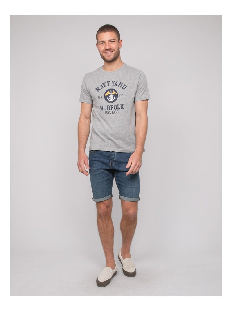 T-shirt coton motifs NERUPILI Gris chiné - Kiabi