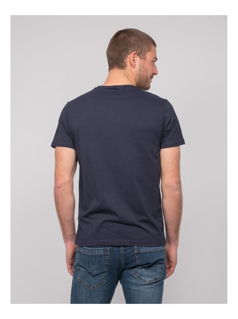 T-shirt coton motifs NEWILMO Bleu marine - Kiabi