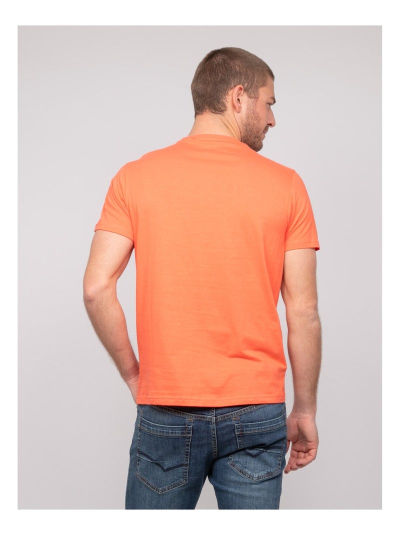 T-shirt coton motifs NOLOUP Orange corail - Kiabi