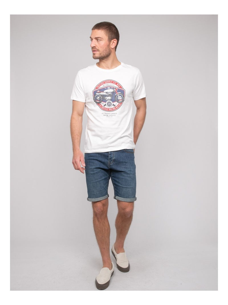T-shirt coton motifs NOLRIXI Ecru - Kiabi
