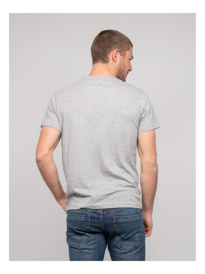 T-shirt coton motifs NOLRIXI Gris chiné - Kiabi