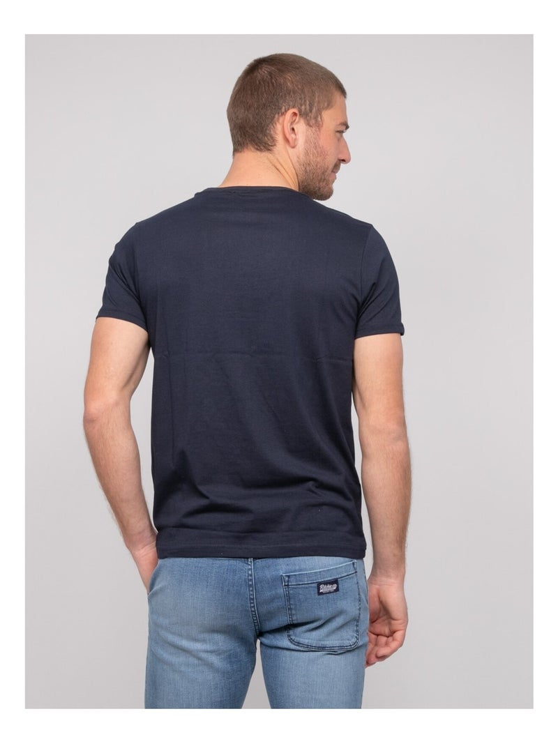 T-shirt coton motifs NORDOIT Bleu marine - Kiabi