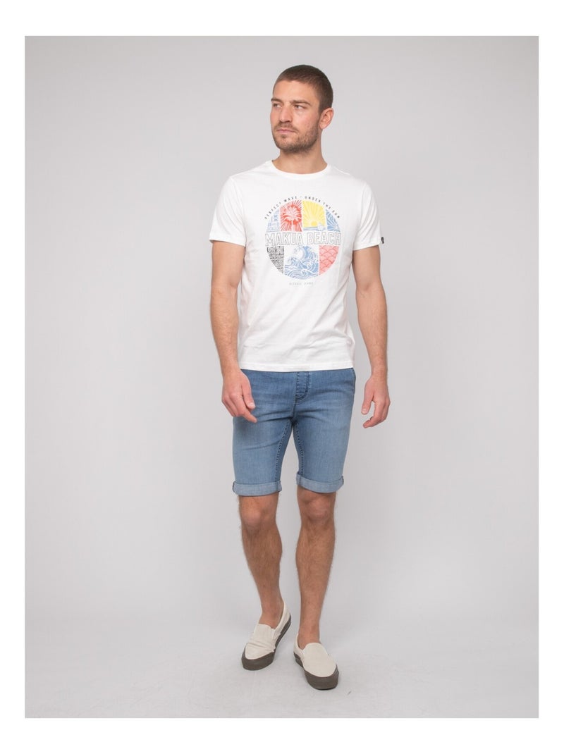 T-shirt coton motifs NORDOIT Ecru - Kiabi