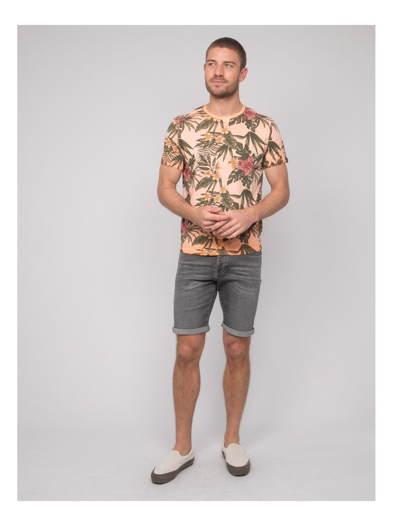 T-shirt coton motifs NOUBOMEL Orange corail - Kiabi