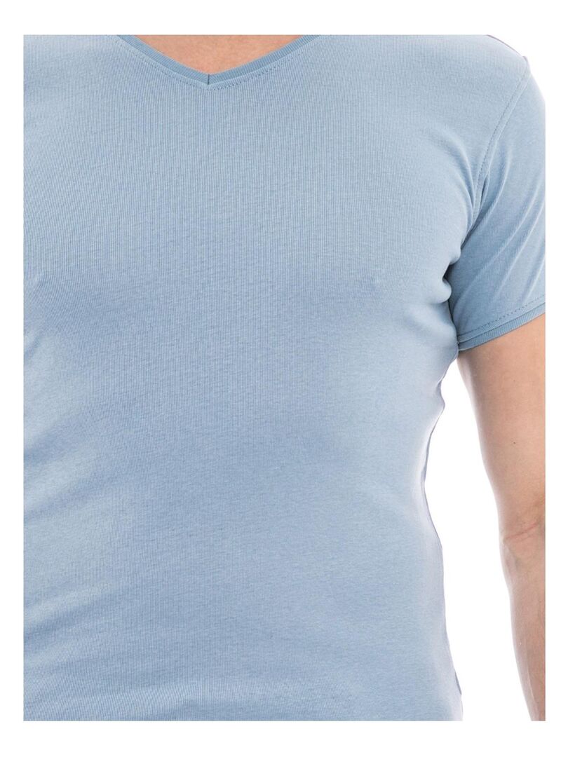 T-shirt coton organique WORKAWAY Bleu ciel - Kiabi