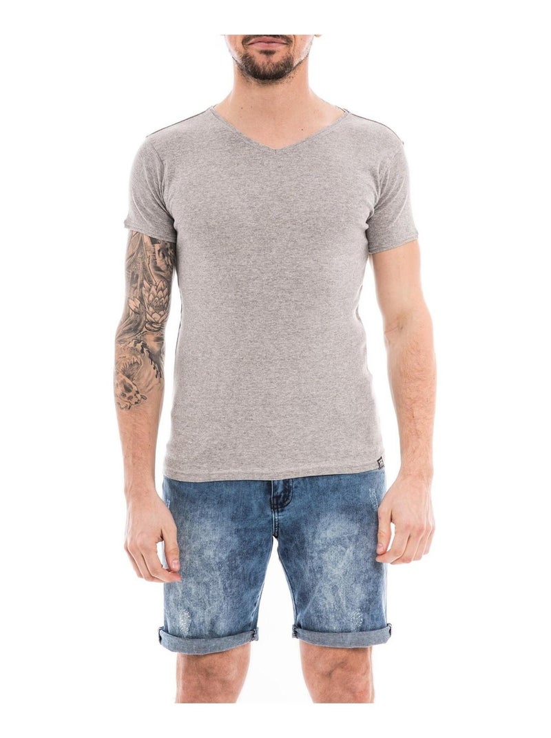 T-shirt coton organique WORKAWAY Gris chiné - Kiabi