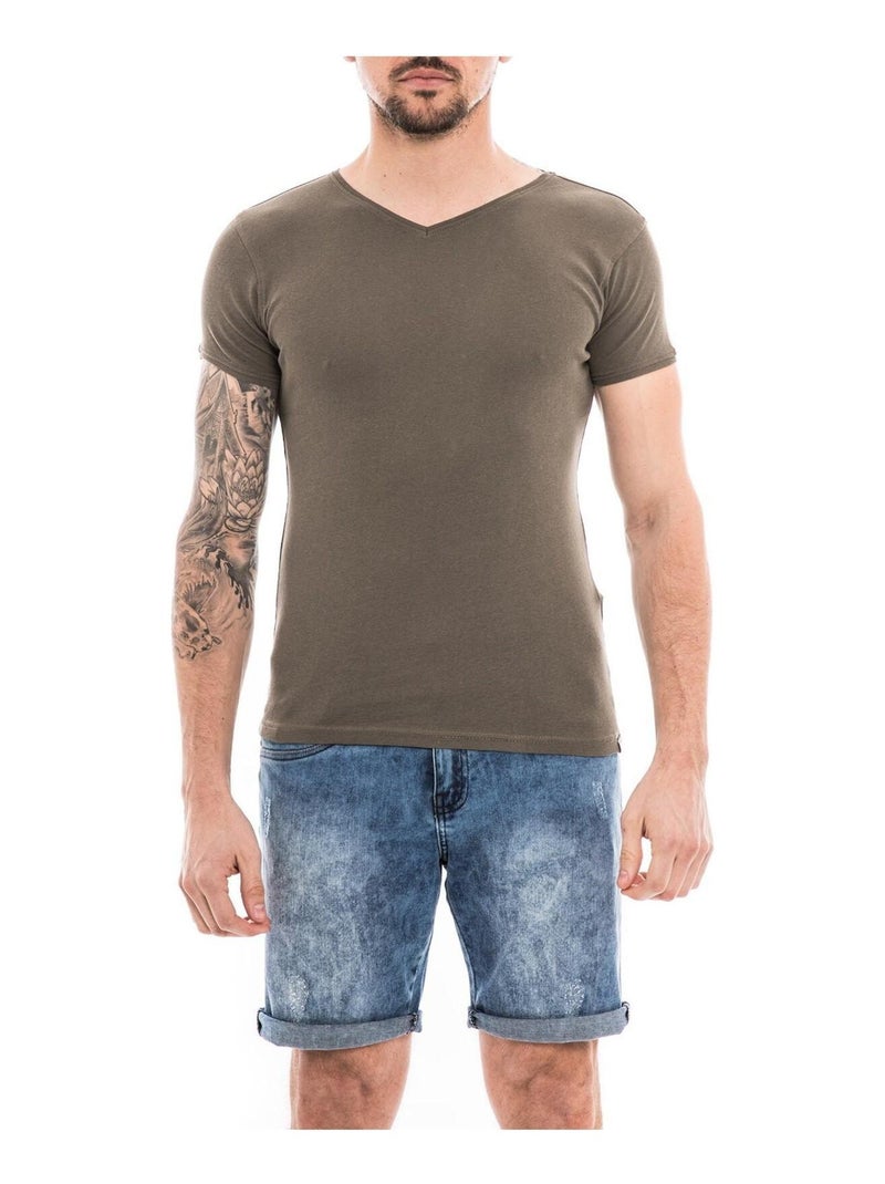 T-shirt coton organique WORKAWAY Kaki - Kiabi