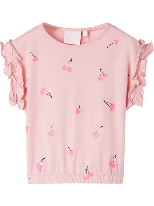 T-shirt coton pâle cerise manches à volants - vidaxl - Kiabi T-shirt coton pâle cerise manches à volants - vidaxl - Kiabi