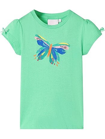T-shirt coton papillon avec nœuds et paillettes - vidaxl