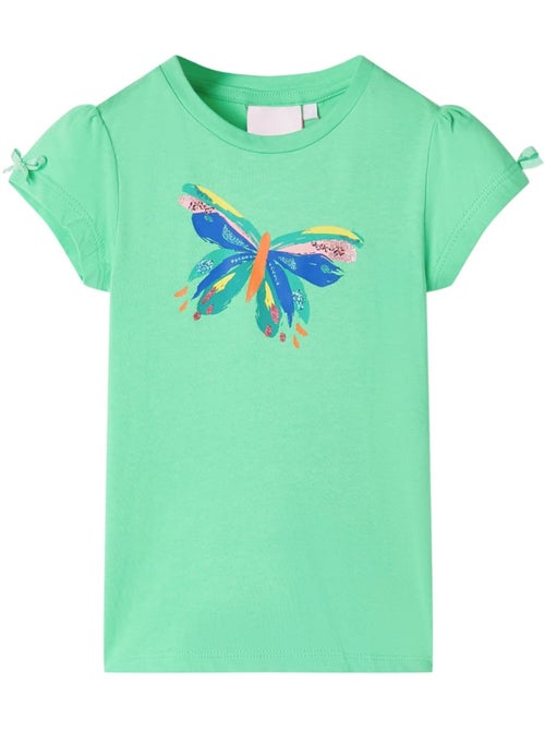 T-shirt coton papillon avec nœuds et paillettes - vidaxl - Kiabi