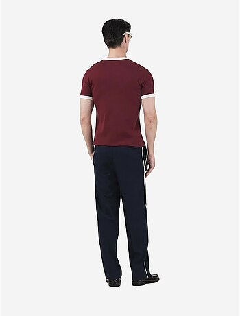 T-shirt coupe ajustée, col rond et bordure contrastée giesto