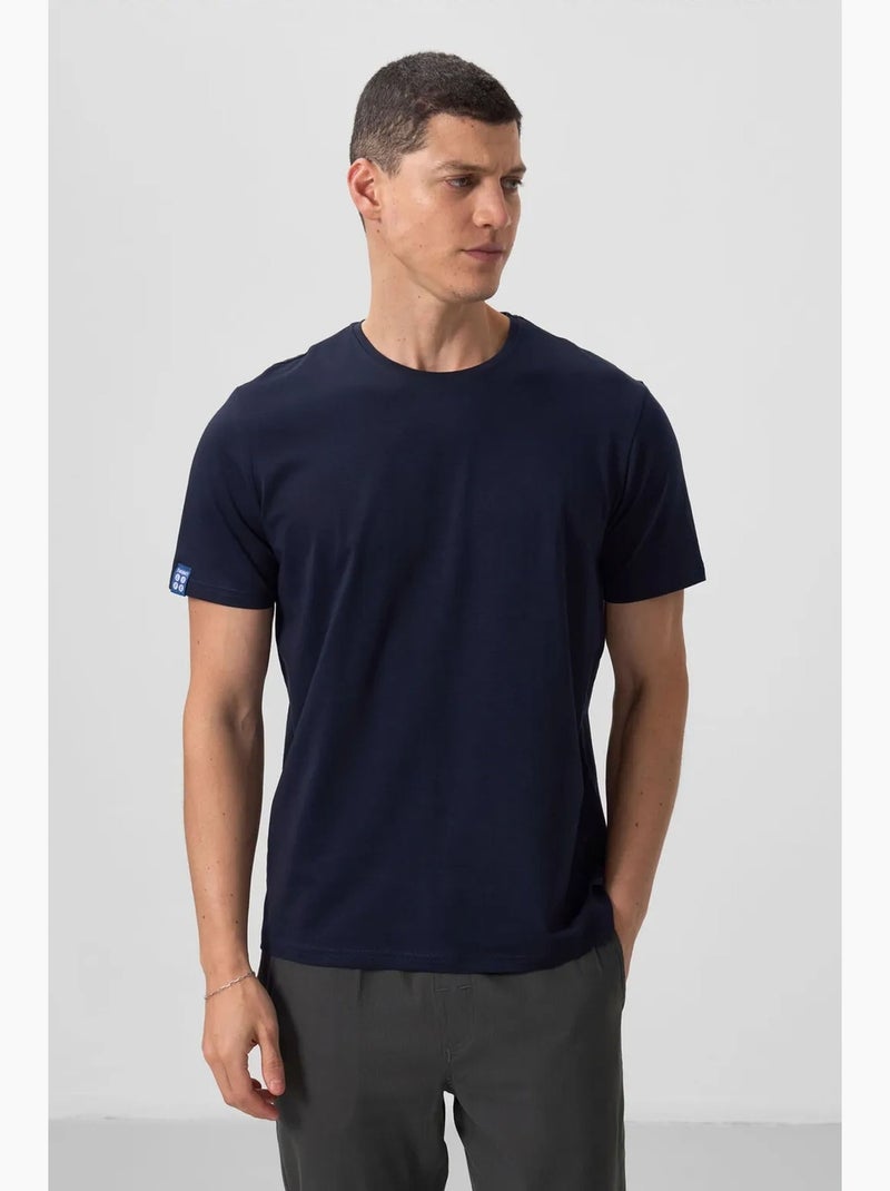 T-shirt coupe confort avec col rond tommy Bleu nuit - Kiabi
