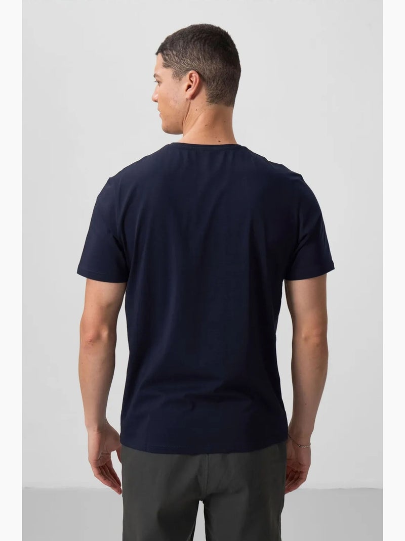 T-shirt coupe confort avec col rond tommy Bleu nuit - Kiabi